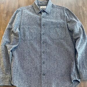 Taylor Stitch Utility Shirt in Rinsed Indigo Herringbone - S - 38